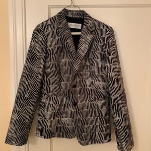 Max Mara Navy Patterned Blazer